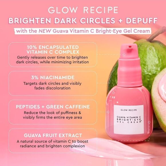 GLOW RECIPE GUAVA BRIGHT EYES VITAMIN C GEL CREAM For Dark Circles - Picture 3 of 12